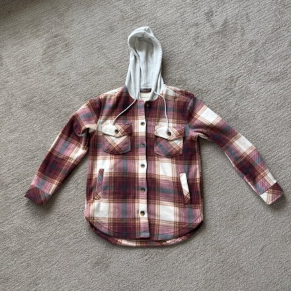 Thread & Supply Women's Oversized Shacket with Hood in Perfect Condition